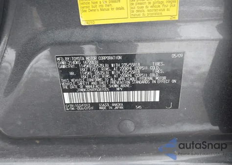 2009 Toyota Rav4 Sport V6 из США, поврежденный, VIN JTMBK32VX95081005